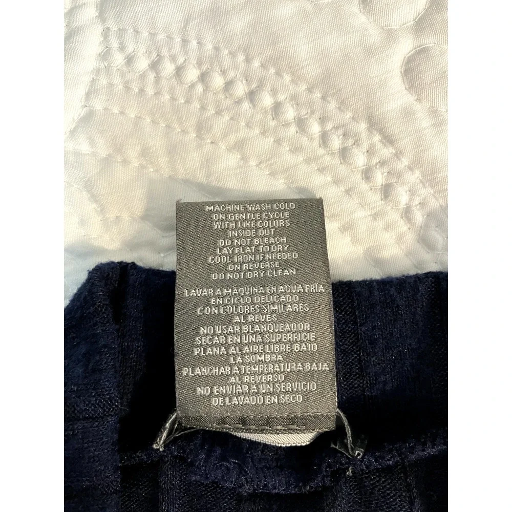 Matty M Ladies Mock Neck Long sleeve Top Navy Medium Knit Soft Comfort Cozy - Picture 8 of 8